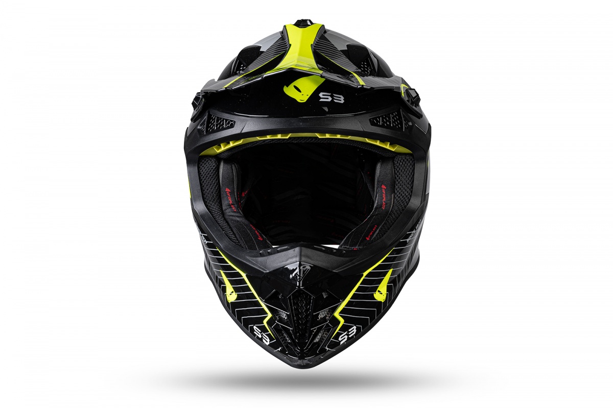 Motocross Intrepid helmet black and neon yellow - PROTECTION - HE155 - UFO Plast