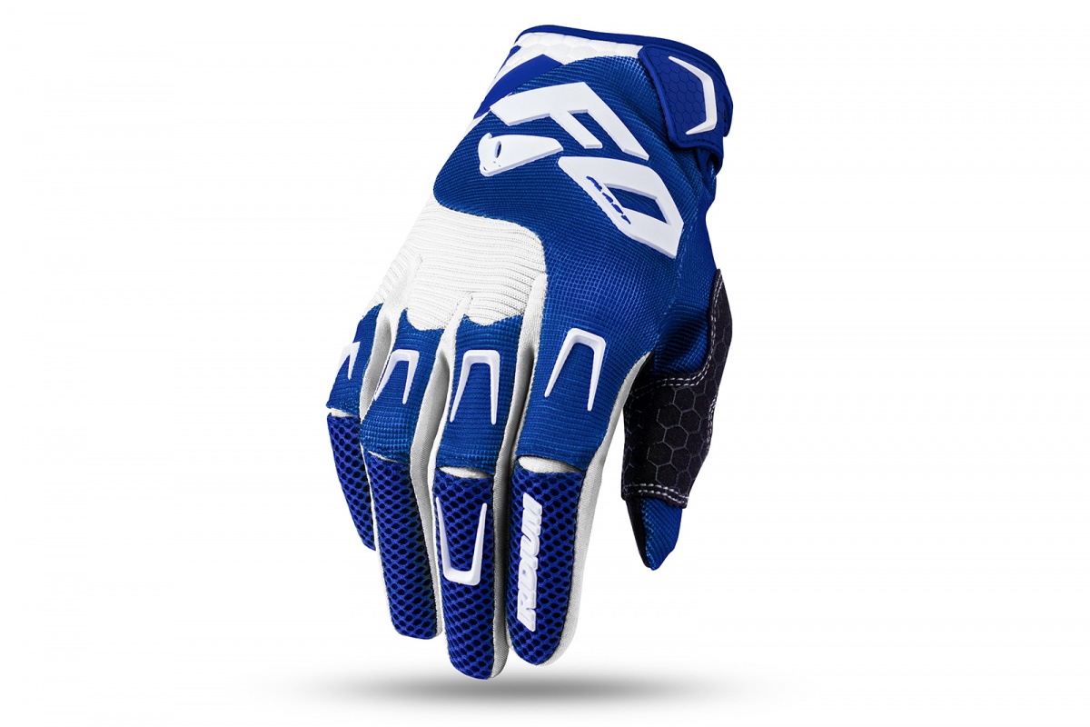 Motocross Iridium Gloves white and blue - Gloves - GU04535-CW - Ufo Plast