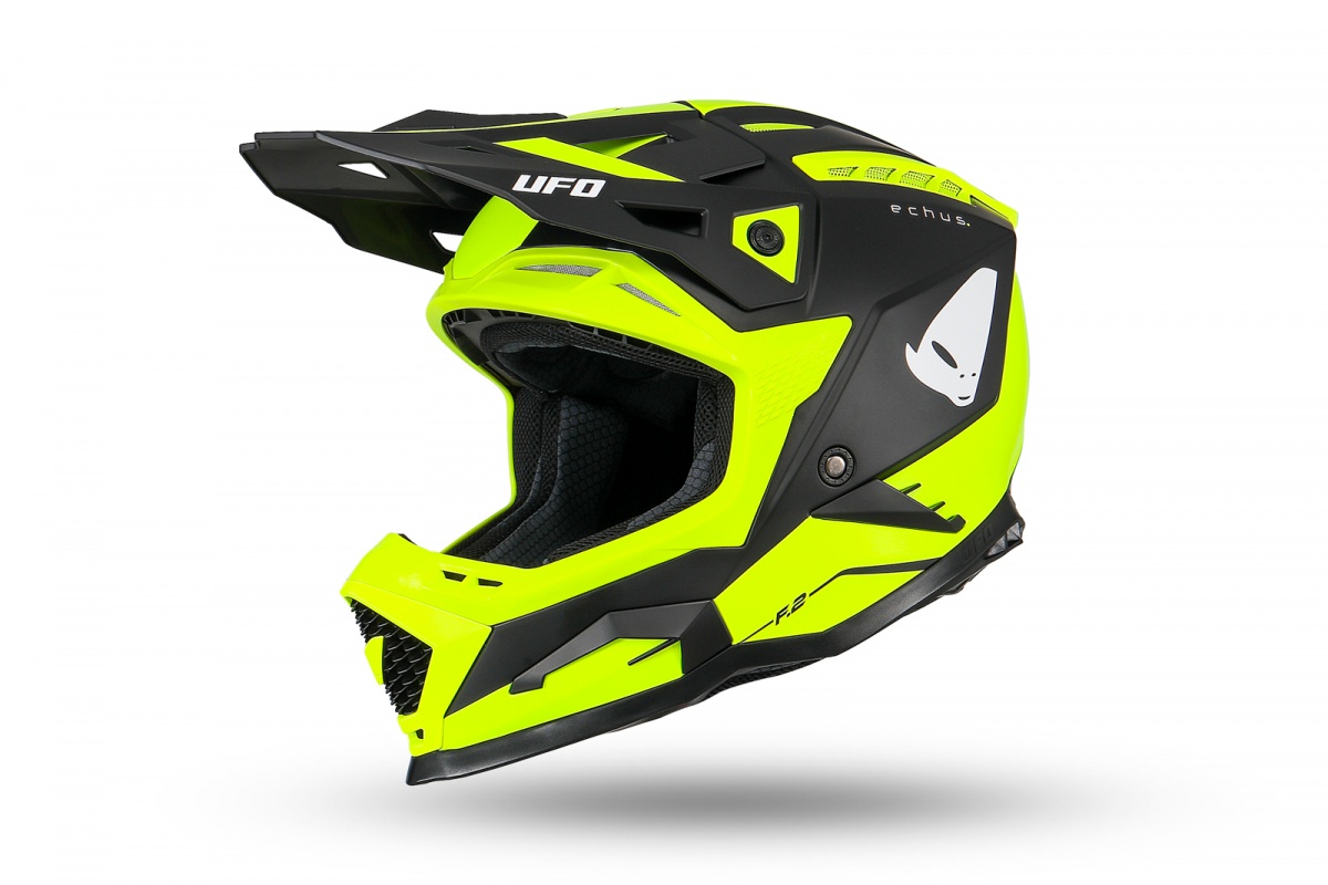 Motocross Echus helmet neon yellow and black - Helmets - HE13100-DK - Ufo Plast